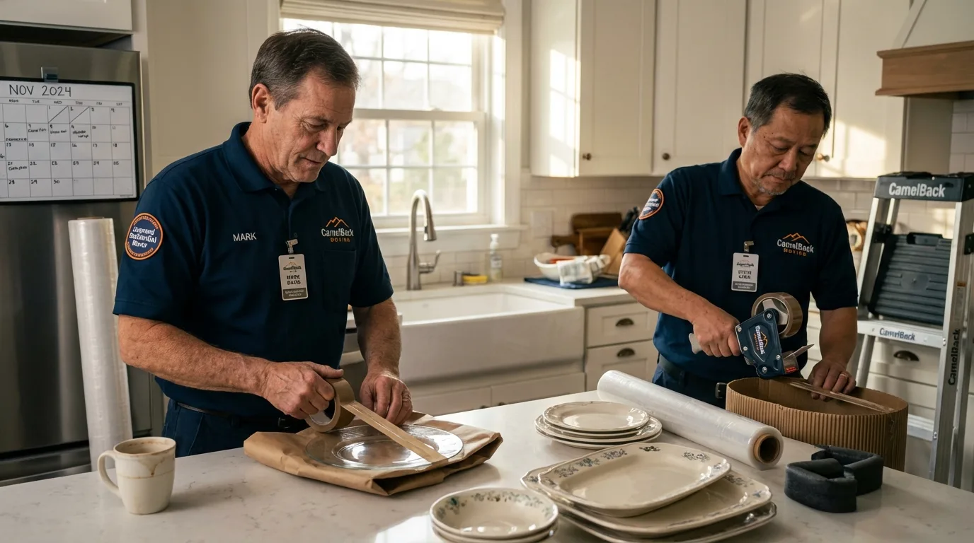 Professional crew packing kitchen dishware in Thompson Falls, MT