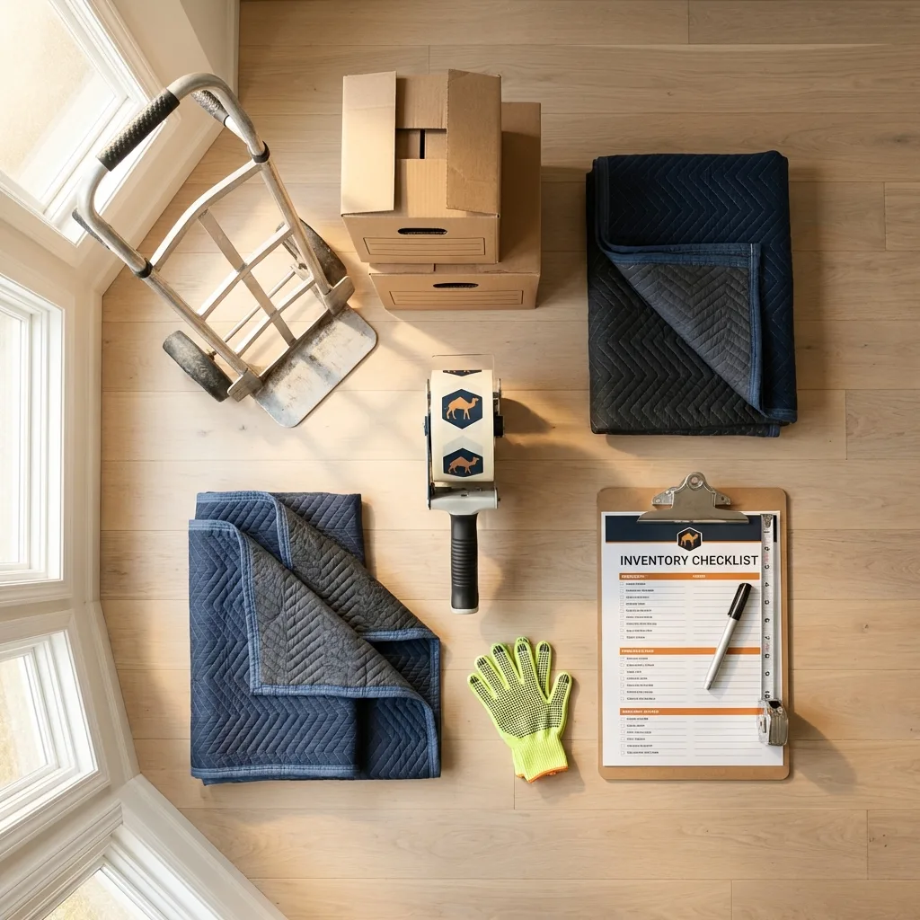 Professional moving supplies and packing materials layout for Thompson Falls residential relocations